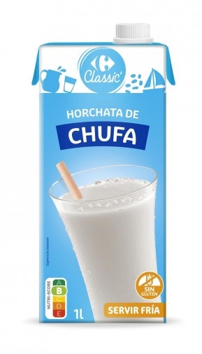 Horchata de chufa Carrefour sin gluten brik 1 l.