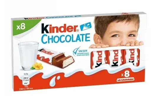 Barritas de chocolate con relleno de crema de leche Kinder Chocolate 100 g