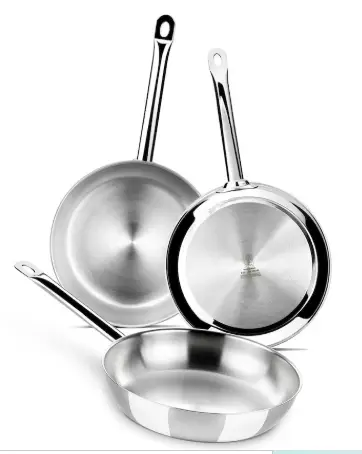 Set de 3 sartenes de Acero Inoxidable Profesional BRA